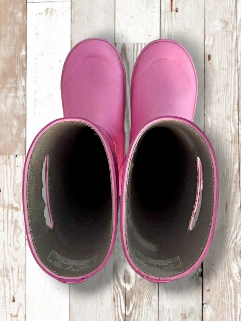 Bogs Girls Rain Boots Waterproof Pink Heart Size 3 VGUC ☔️